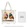 thumbnail image 5 of Colorful Anthropomorphic Birds Tote Bag - Canvas Multifunctional Reusable Shopping Bag for Parties Travel & Shopping - Unique Design with Bandanas, 5 of 6