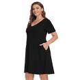 thumbnail image 3 of VEPKUL V Neck Short Sleeve Casual Swing T Shirt Dress with Pockets Plus Size Dresses for Women Black_4X, 3 of 9