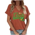 thumbnail image 3 of Erwazi St Patricks Day Women Short Sleeve T-Shirts V Neck Shamrock Funny Clover Tee Tops, 3 of 4