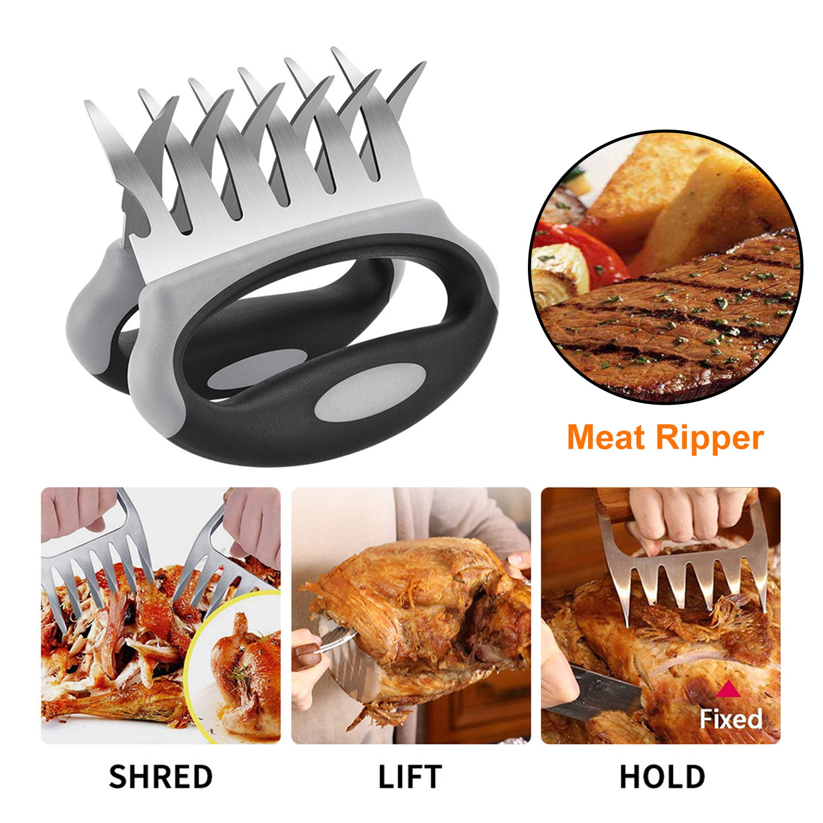 Meat Shredder Claws Bear Forks BBQ Grill Beef Pulled Pork Shredding Handler 2pcs 