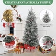thumbnail image 2 of Pre-Lit Tabletop Mini Artificial Christmas Tree, 3ft Green with 78 Warm White LED Lights & Sleigh Base, for Home Office Holiday Decor, 2 of 7