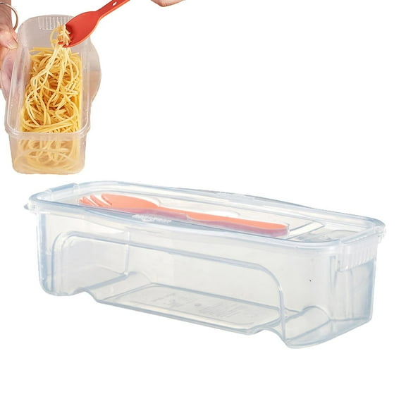 1.3L Microwave Pasta Cooker with Strainer & Lid, Transparent BPA-Free PP Pasta Cooker with Utensils & Handle, Airtight Food Storage Containers, Heat Resistant Ramen Bowl Microwave Spaghetti Cooker