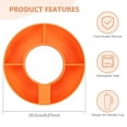 thumbnail image 4 of Tunhigl Reusable Four Partition Snack Platter with Cup Holder - Fast, Convenient, Multifunctional Party Tray for Travel, Picnics Orange, 4 of 6
