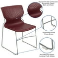thumbnail image 4 of BizChair HERCULES Series 5 Pack 661 lb. Capacity Burgundy Full Back Stack Chair with Gray Powder Coated Frame, 4 of 13