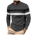 thumbnail image 3 of VJATTWR Men's & Big Men's Crewneck T-Shirt with Long Sleeves, Size L, 3 of 5