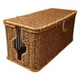 thumbnail image 2 of Siruishop Cable Management Box Imitation Rattan Desk Storage PC Charger Cord Organizer 35cmx15.5cmx15.5cm, 2 of 8