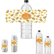 30pcs Wine Labels Orange Water Bottle Stickers Little Cutie Personalized Bottle Wraps Decorations Self-Adhesive Champagne Cover Tags for Wedding Birthday Party Anniversary