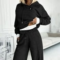 thumbnail image 4 of Women 2 Piece Sweatsuits Outfit Long Sleeve Oversize Workout Sport Gym Casual Comfortable Lounge Gym Crop Pullover Hoodie Drawstring Wide Leg Sweatpants Fall Travel Tracksuit, 4 of 6