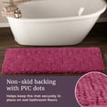 thumbnail image 4 of Lavish Home 58x24-Inch Non-Slip Shag Memory Foam Bath Mat (Pink), 4 of 6
