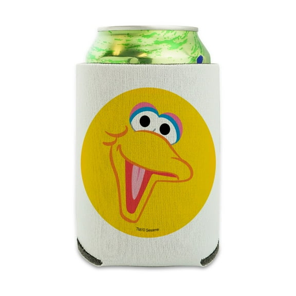 Sesame Street Big Bird Face Can Cooler - Drink Sleeve Hugger Collapsible Insulator - Beverage Insulated Holder