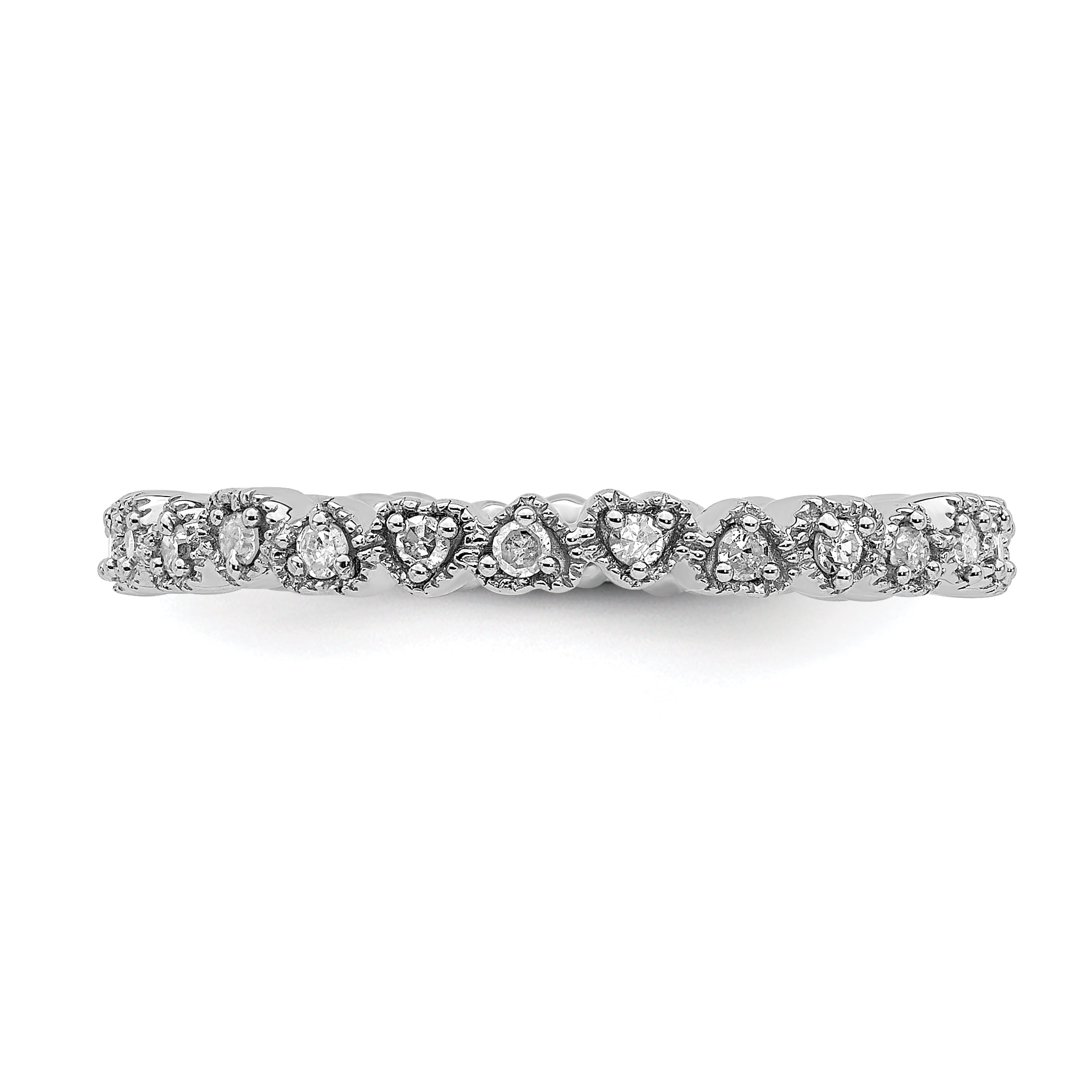 Sterling Silver Diamond Heart Ring