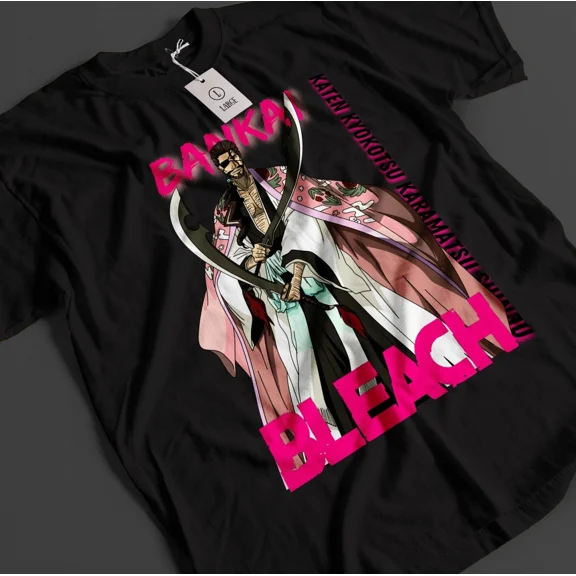 RARE Bleach Anime Shirt Kyoraku Shunsui T-Shirt Ichigo Bankai Top Zaraki Unisex Tee