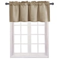 thumbnail image 7 of JIUZHEN Semi Blackout Valance Curtain for Living Room Kitchen Windows, Solid Rod Pocket Top Treatment Light Filtering Drapes for Home and Apartment, Taupe, 42 x 18 Inches, 1 Piece, 7 of 7