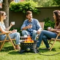 thumbnail image 6 of Breezz 20 Inch Propane Fire Pit with Grill, 60000 BTU Smokeless Gas Firepit for Outside Patio,with Foldable Cooking Grate & 7 lbs Lava Rocks, Adjustable Flame, Outdoor Camping BBQ, 6 of 7