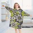 thumbnail image 5 of FORMRS Wearable Blanket Hoodie with Sleeves for Kids Cozy Flannel Sweatshirt, Beige Flower Pattern, 5 of 7