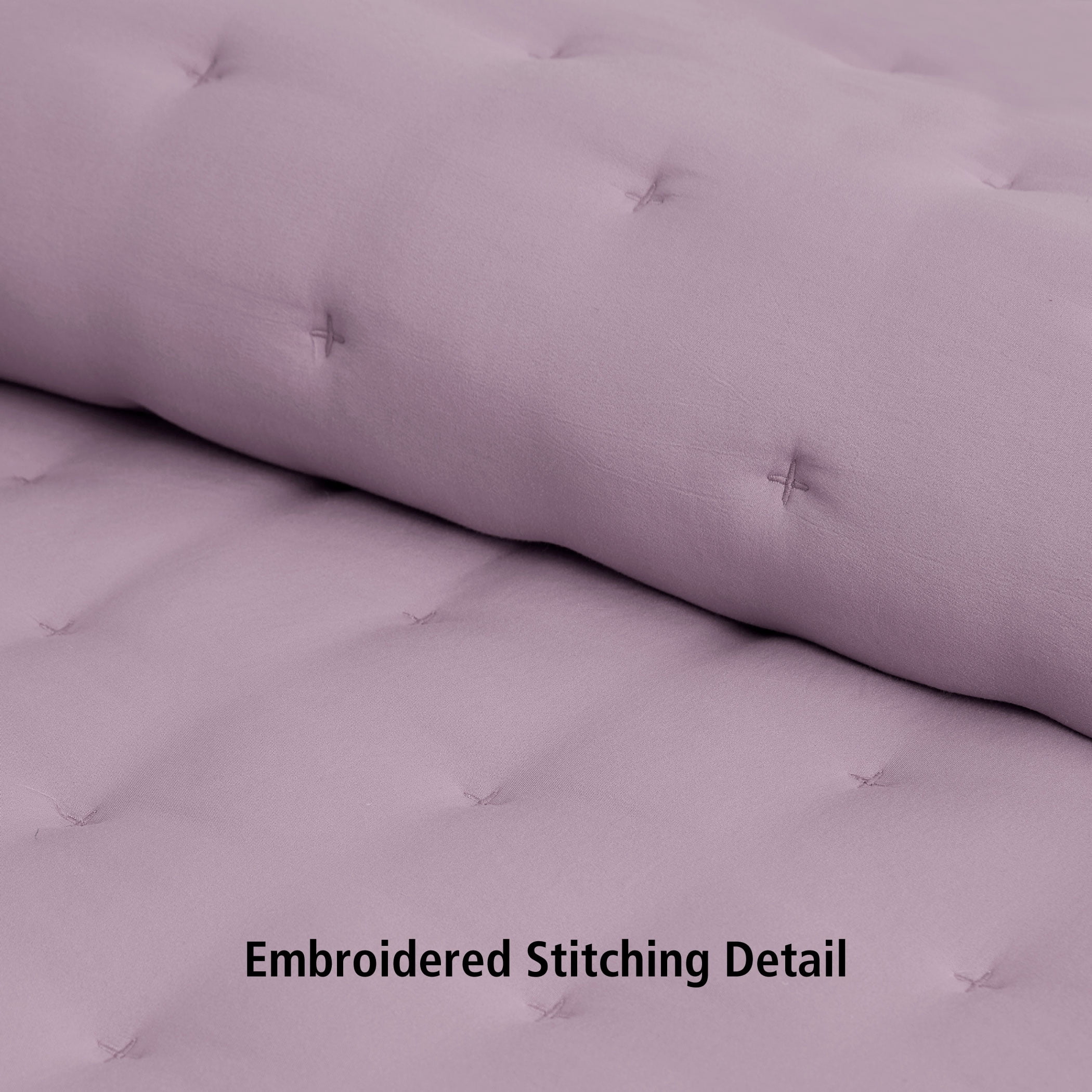 Mainstays Full/Queen Comforter Set, Soft Lightweight & All Season, 3-Piece, Hazy Purple