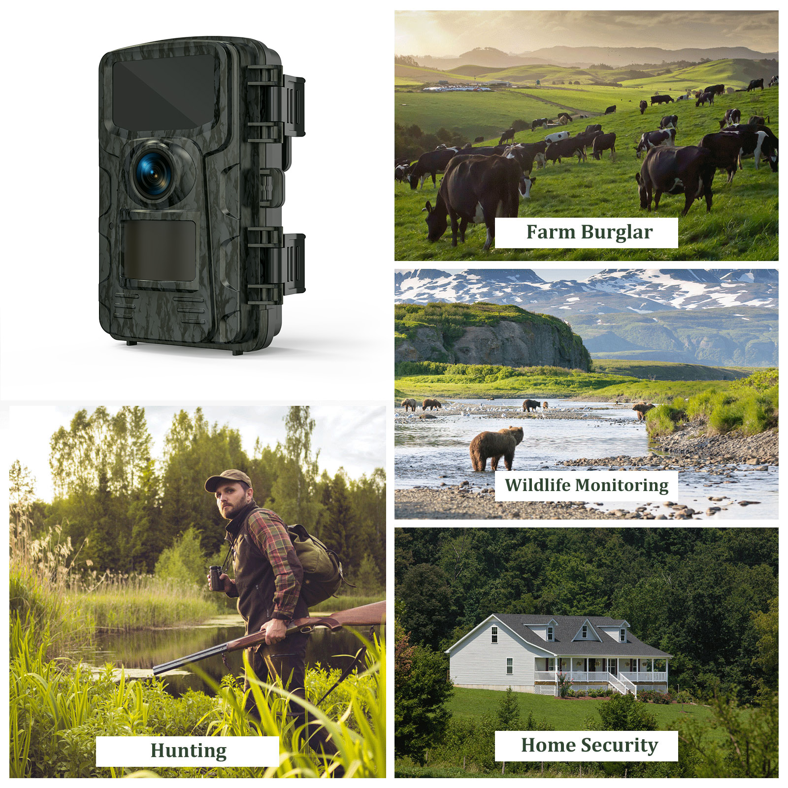 TopVision Mini Game Camera, 20MP 1080P HD Trail Camera with Night Vision, Wildlife Waterproof Hunting Camera Wildgame, Hunting Trail Monitors - image 4 of 7