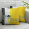 thumbnail image 3 of Creowell  Grey and Yellow Throw Pillow Cover,Decorative Square Accent Pillow Case&nbsp;Pillowcases for Couch Bed Car Living Room, 3 of 5