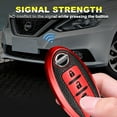 thumbnail image 6 of Xotic Tech 1X Red Soft TPU & Leather 4-Buttons Key Fob Case Full Sealed Protection Compatible with Nissan Altima Maxima Sentra Murano Pathfinder Versa Leaf Armada, 6 of 9