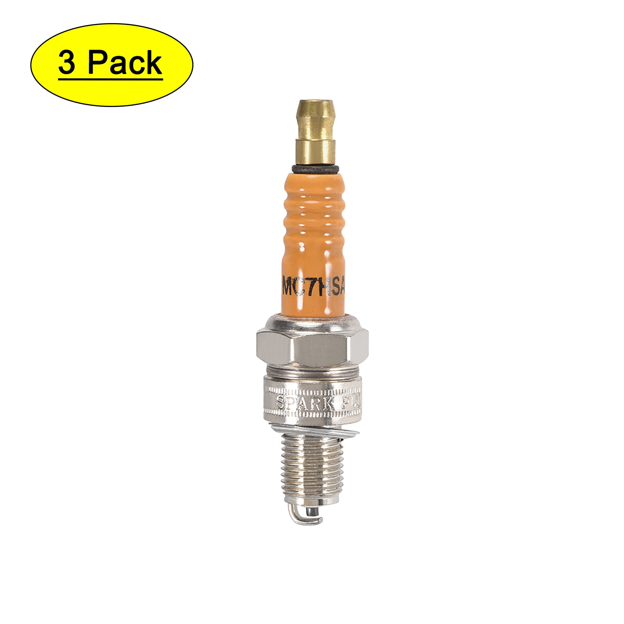Uxcell MC7HSA Spark Plug for 50cc 70cc 90cc 100cc 110cc BIKES Copper 3Pack