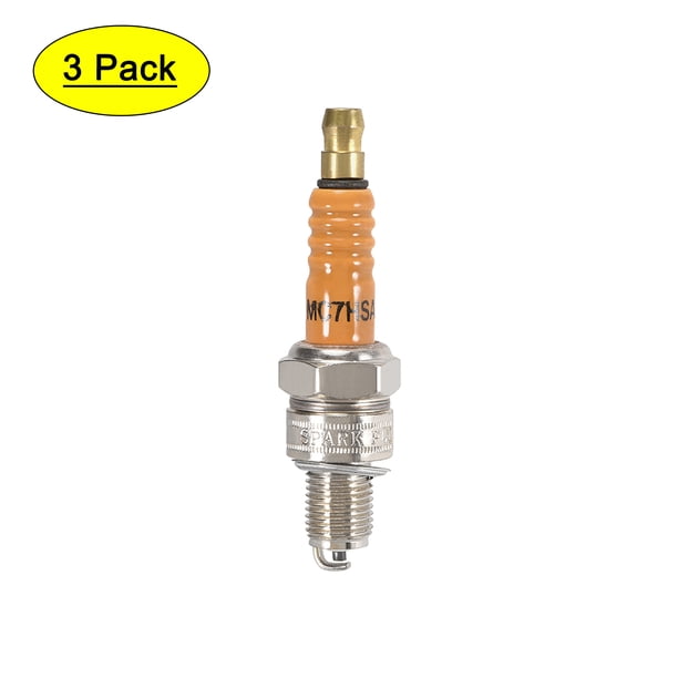 Bujía Uxcell MC7HSA para bicicletas de 50cc 70cc 90cc 100cc 110cc Cobre 3Pack
