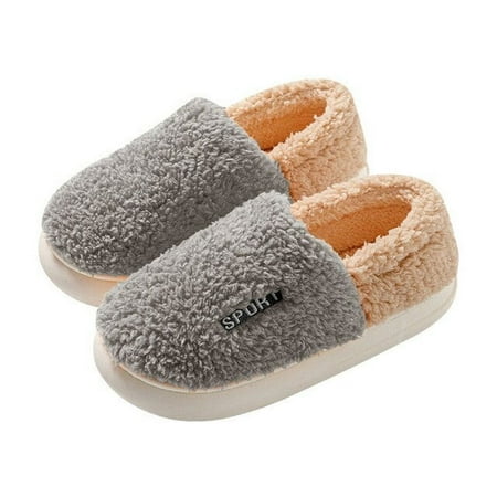 

CoCopeanut Men s Plush Slipper Solid Color Autumn Winter Home Soft Slipper For Men Warm Indoor Beadroom Slides Couple Home Cotton Slippers