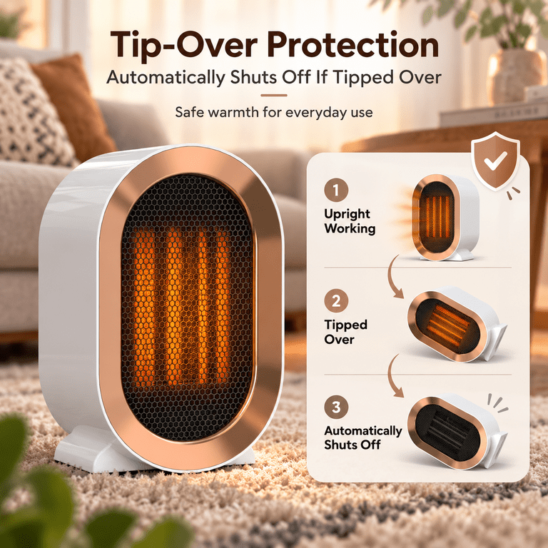 Amumu Portable PTC Ceramic Space Heater, 1200W photo 8