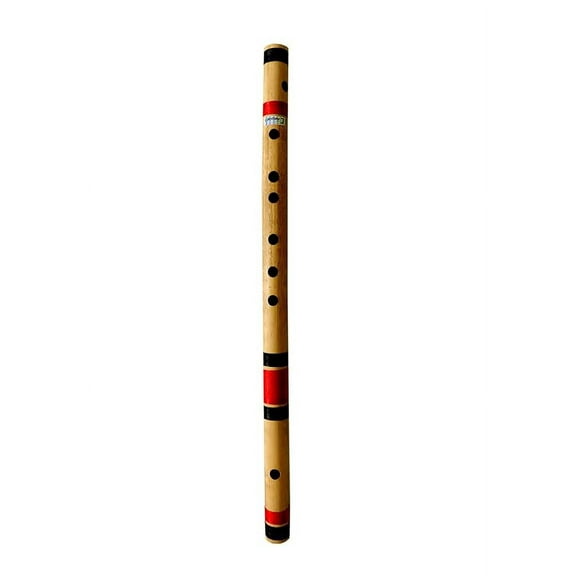 C Natural 7 Hole Right Hand Bamboo Flute Bansuri Size 19 Inch With Free Carry Bag (Natural Brown) By Indian Collectible