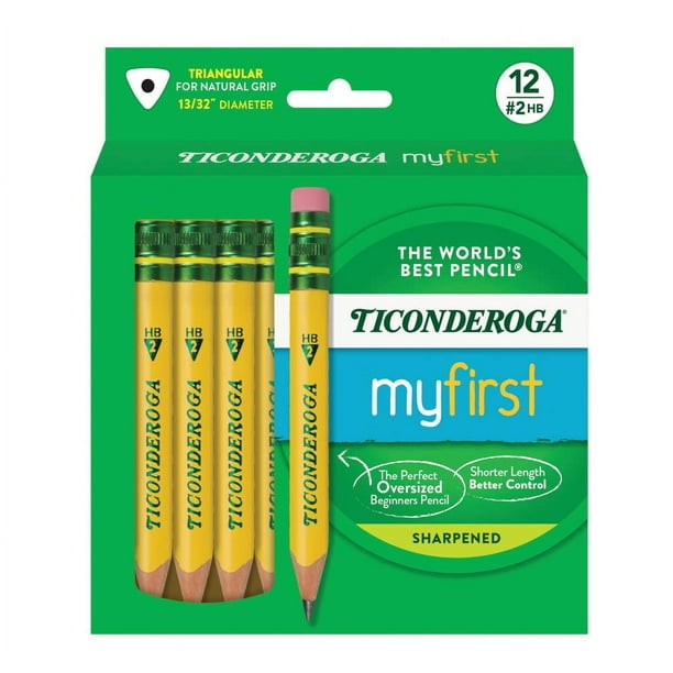 Lápices Ticonderoga My First Short Triangular #2 HB Soft x12