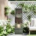 thumbnail image 2 of 39.3”H Outdoor Garden Waterfall Fountain-Indoor Water Fountain with LED Lights, for Gardens, Landscaping, Patios, Balconies, Office,and Lawns for a Calming Oasis in Outdoor Living Art Decor, 2 of 7