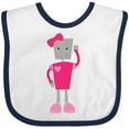 thumbnail image 3 of Inktastic Cute Robot, Funny Robot, Girl Robot, Pink Robot Girls Baby Bib, 3 of 4