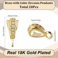 thumbnail image 2 of 1 Box 20Pcs Real 18K Gold Plated Pendant Bail Clasp Cubic Zirconia Rhinestone Slider Pendant Clasps Bail Connector with Open Loop 9x4mm Necklace Pendant Bails, 2 of 6