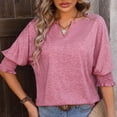 thumbnail image 5 of Women's Summer Loose V Neck Bat Sleeve Half Sleeve T Shirt Tunics for Women Summer Womens Tees Short Sleeve Workout Shirts Loose Woman Tee Shirt Woman Shirts Summer Women Compression Shirts Womens, 5 of 8
