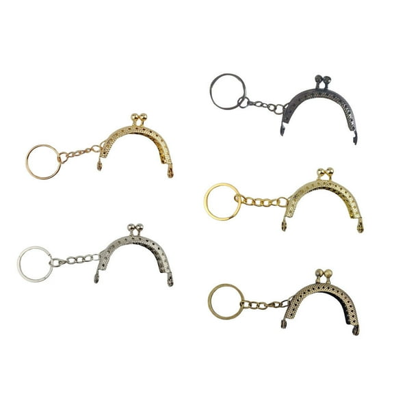 Soimiss Bag Frame Metal Purse Frame Iron 5 Pcs with Key Attachment for Diy Projects