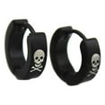 thumbnail image 1 of Aro de Acero inoxidable para Hombre perfecl Tibias Cruzadas Pendiente color negro, 1 of 8