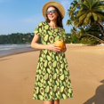thumbnail image 4 of Saiise Robes d'Été Motif Avocat pour Femmes T-Shirt Décontracté Manches Courtes Robe de Plage Florale avec Poches, 4 of 6