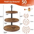 thumbnail image 5 of Cupcake Stand, 3 Tier Large Cupcake Stand for 50 Cupcakes Rustic Dessert Table Display Set Wood Cupcake Tower Cake Stand Tiered Tray Stand for Wedding Birthday Baby Shower 3 Pack, 5 of 7