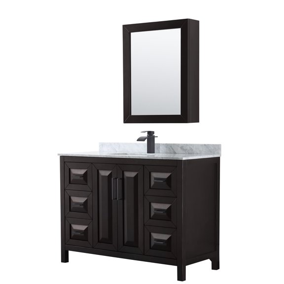 Wyndham Collection WCV252548SEBCMUNSMED Daria 48" Free Standing Single Vanity Set - Dark