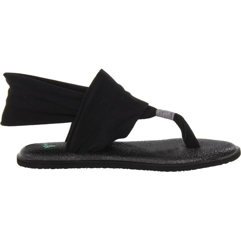 Sanuk Yoga Mat Sling 2 Flip Flop Black Sandal Womens Size 8