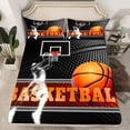 thumbnail image 2 of Feelyou 3D Basketball Print Full Size Sheets for Teen, Eat Sports Sleep Bed Sheets, Cartoon Ball Gaming Sheet Sets, Microfiber Bedroom Decor, 4-Piece, 2 of 7