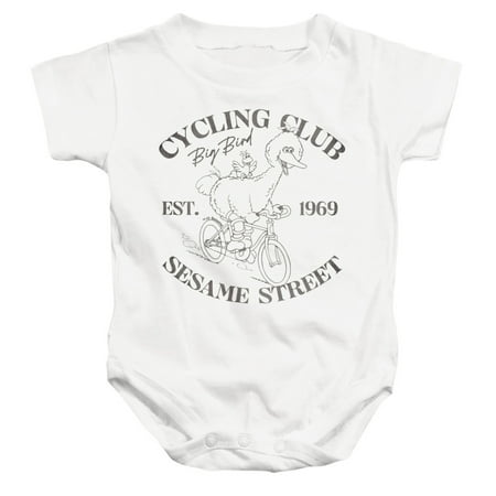 Sesame Street Cycling Club Big Bird Unisex Infant Snap Suit for Baby, White, X-Large