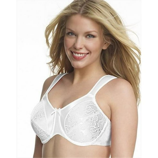 Bali 3562 Satin Tracings Underwire Minimizer Bra Size 46C, White