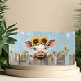 thumbnail image 6 of 1 Pcs 2D Flat License Plate Covers & Frames, Pig with Sunflowers For Decorative Front, Waterproof For Decoration Aluminum License Plate Covers & Frames Cover For Men Women, 12" X 6", 6 of 7