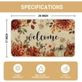 thumbnail image 3 of Fall Dahlia Floral Welcome Doormat Pumpkin Door Mats 17 x 29 Inch, Autumn Seasonal Farmhouse Non-Slip Entrance Mat Low Profile Front Doormats Kitchen Floor Rug Decor for Indoor Outdoor, 3 of 6