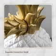 thumbnail image 5 of Modern Resin Pineapple Decorative Figurine, White & Gold Pineapple Sculpture, Elegant Tabletop Accent for Home Office & Living Room, 5 of 6
