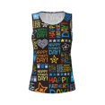 thumbnail image 3 of Picia Happy Father Day Pattern Women's Workout Tank Top,Breathable Activewear,Slim Fit Athletic Top,Versatile Workout Moisture-wicking top-X-Large, 3 of 9