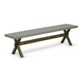 thumbnail image 1 of Pemberly Row X-Style 15x72" Wood Dining Bench in Jacobean/Cement Gray, 1 of 5
