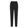 thumbnail image 4 of WIZUTIZ Leggings for Women Breathable Casual Loose Jogger with Pockets Yoga Leggings Stretch Elastic High Waist 7/8 Length Leggings Solid Pants for Ladies Activewear Travel Black, 4 of 5