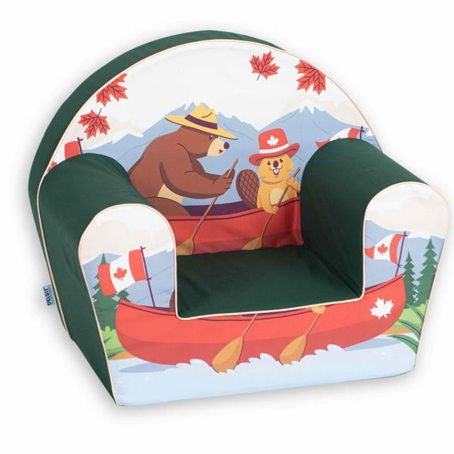 Delsit Kids Couch for Toddlers - Canada Special Edition - Comfy Armchair for Children, Lightweight Foam Sofa and Reading Chair with Removable Cover, Made in Europe