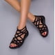 thumbnail image 4 of Zapatos planos de encaje con punta abierta para mujer con cremallera Sandalias romanas para mujer Wmkox8yii nm3595, 4 of 7